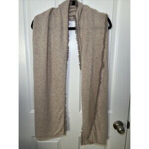 Cashmere Fringe Scarf Women's Tan Beige 72 x 13 In2 by Incashmere